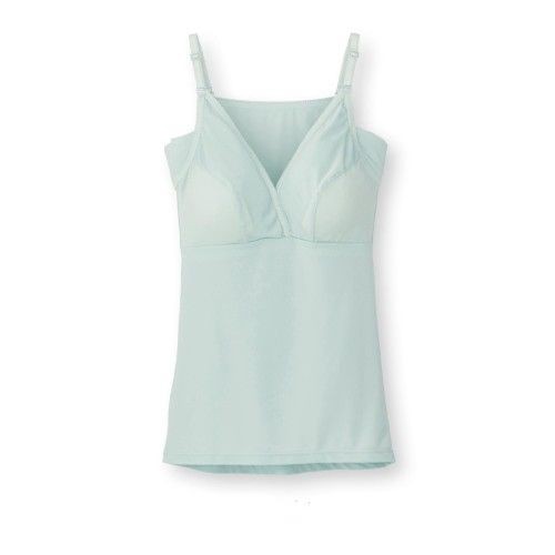 日本千趣會 吸汗快乾交叉開襟產後哺乳細肩帶上衣