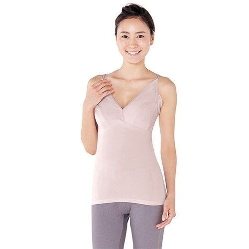 日本千趣會 吸汗快乾交叉開襟產後哺乳細肩帶上衣