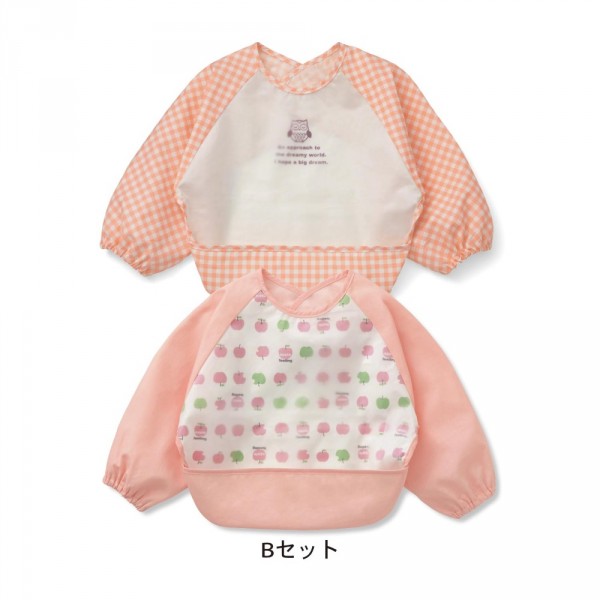 千趣會長袖防水圍兜兩件組 