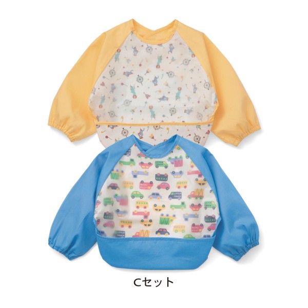 千趣會長袖防水圍兜兩件組 