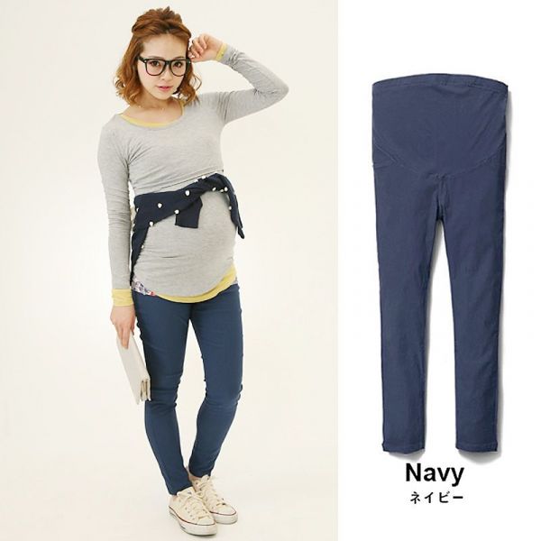 日本 SWEET MOMMY 伸縮彈性顯瘦美腳孕婦褲