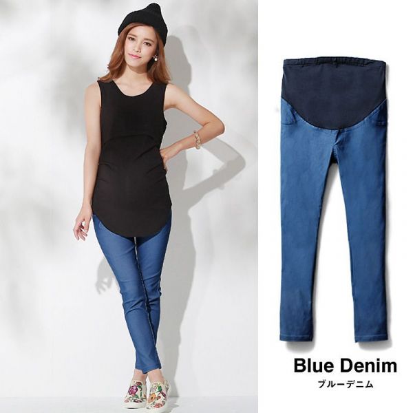 日本 SWEET MOMMY 伸縮彈性顯瘦美腳孕婦褲