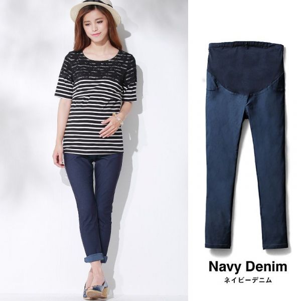 日本 SWEET MOMMY 伸縮彈性顯瘦美腳孕婦褲