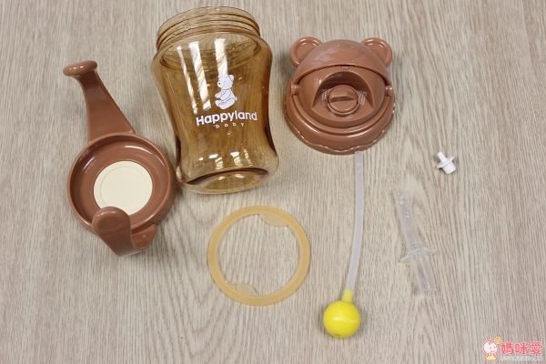 韓國 Pomier 朴蜜兒 - 韓製 HAPPYLAND Tritan 防脹氣十字孔自動果汁杯-上蓋專屬全配組-桃紅