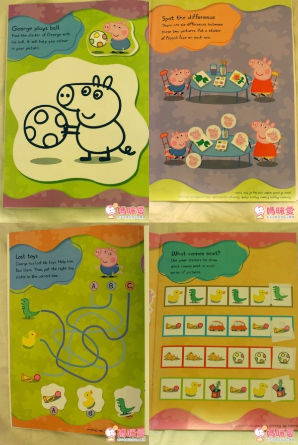 peppa pig, 粉紅豬小妹, 佩佩豬貼紙書, 繪本