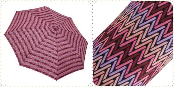 Rainstory 超大自動親子傘：幾何織紋（桃紅）