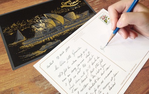 療癒紓壓❤ 韓國 Lago Scratch 金色夜景刮畫 - 明信片