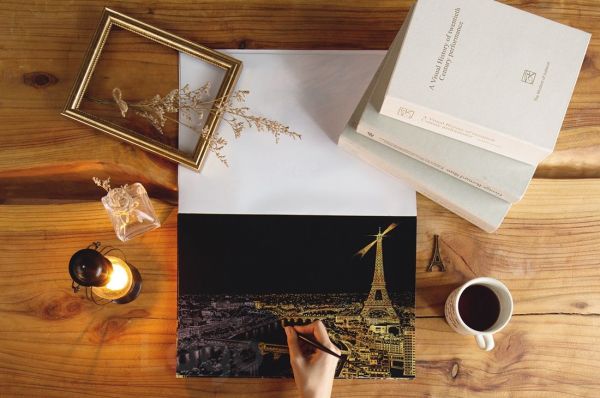 療癒紓壓❤ 韓國 Lago Scratch 金色夜景刮畫