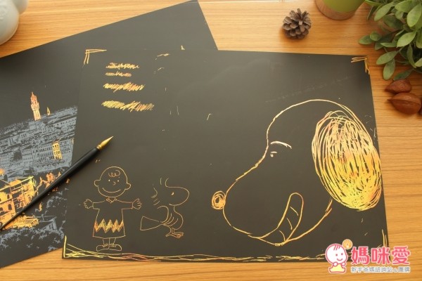 療癒紓壓❤ 韓國 Lago Scratch 金色夜景刮畫 - 明信片