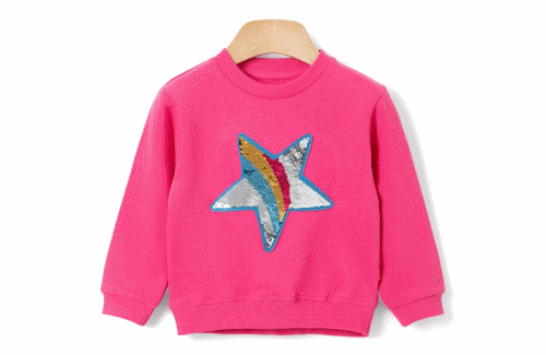 韓國 OZKIZ - 閃亮變色長袖大學T-深藍流星