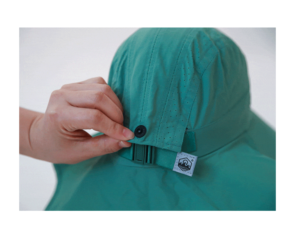 韓國 Beach Boom - (升級版)韓製UPF50+防水透氣遮脖帽-綠