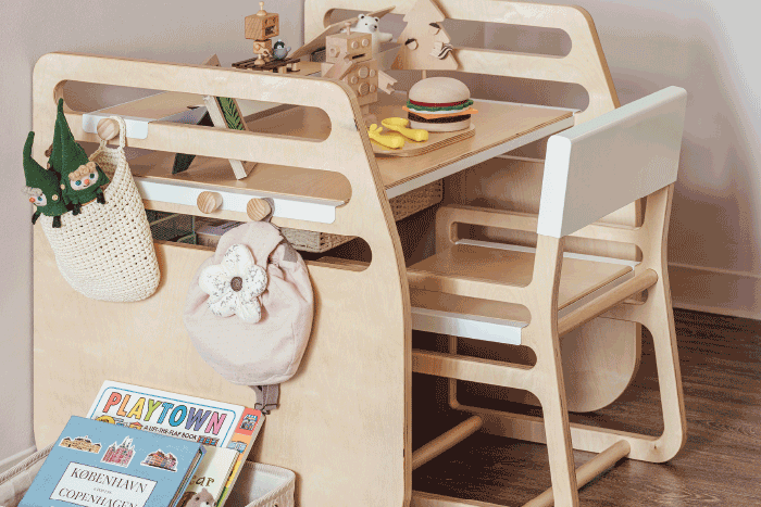 走走家具 - 兒童成長桌椅(含一桌一椅)-長版-內斂橘 (108.3 / 64 / 69 (cm))