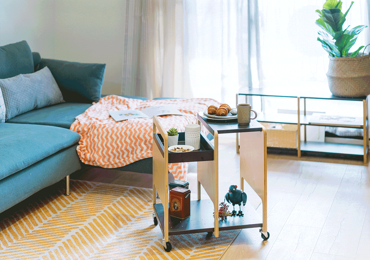 走走家具 - (7/20後出貨)走走移動邊架-清新白 (48.7 / 43 / 55 (cm))