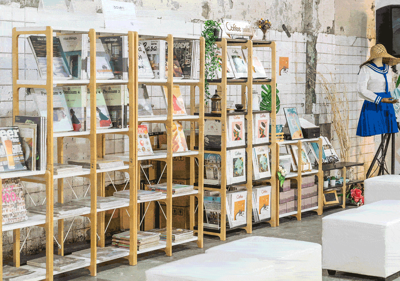 走走家具 - 置物架配件-專屬書擋組-清新白 (16.4 / 5 / 17 (cm))