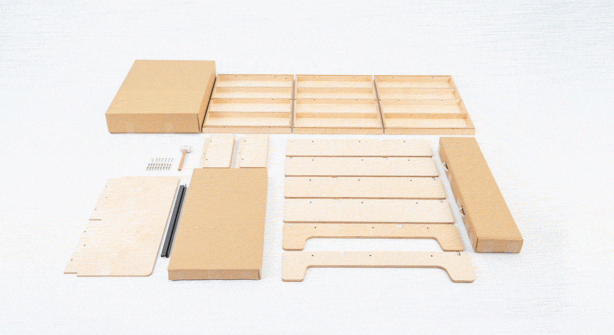 走走家具 - 模組單人加大床架-清新白 (105 / 217 / 66 (cm);座高 24 (cm))