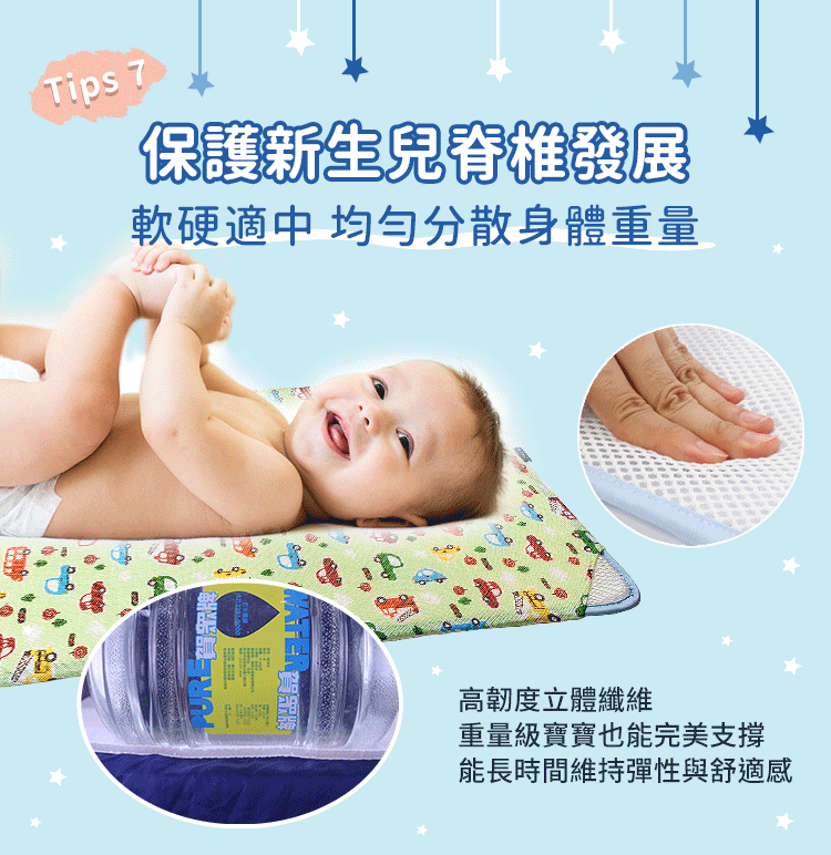 韓國 GIO Pillow - 智慧二合一有機棉超透氣排汗嬰兒床墊-香草星星 (M號)