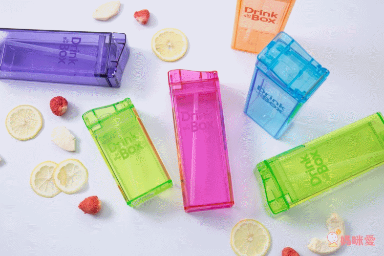 飲水量一目瞭然!【加拿大 Drink in the box】透明繽紛水壺