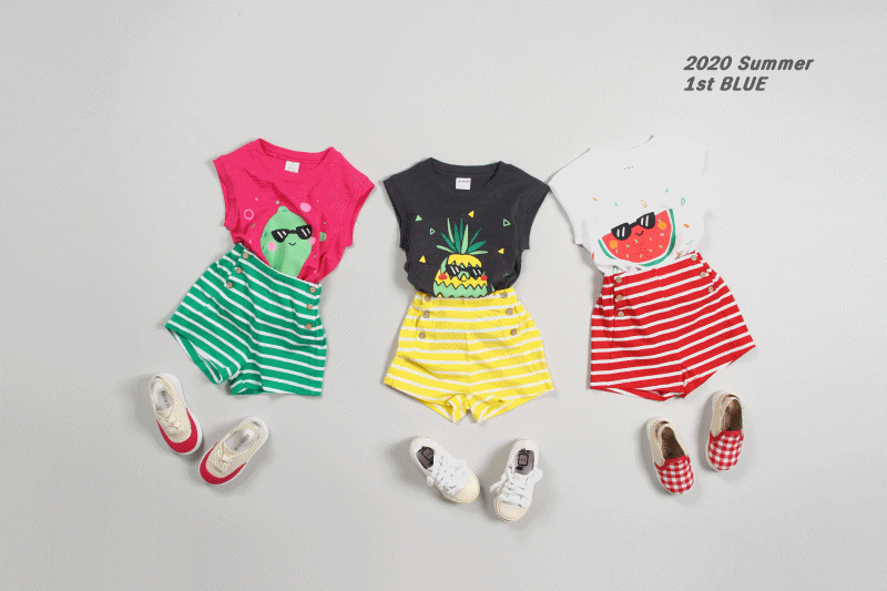 韓國 First Blue - 運動棉短褲-黑