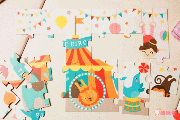 西班牙 APLI - 【獨家降價出清】馬戲團表演拼圖-24片+收納鐵盒1個