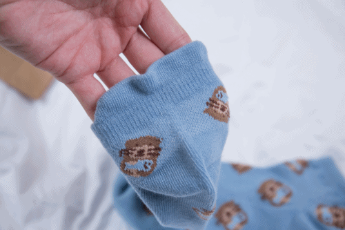 minihope美好的親子生活 - 抗菌除臭中筒襪(親子襪)-黑面琵鷺-灰