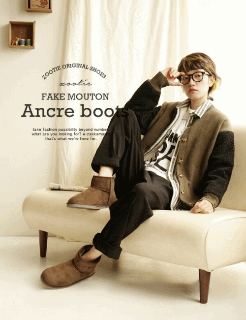 日本Zootie莫卡辛毛毛鞋/短靴/雪靴