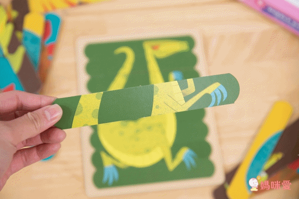 美國 mudpuppy - 排排拼圖棒-幾何動物-24片