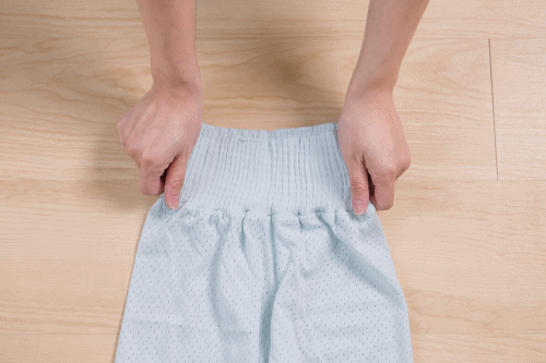 純棉網眼腹卷高腰護肚褲-藍色