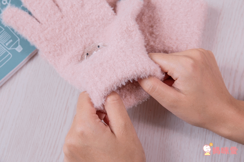 日本 TOMO - 大人可觸控短絨保暖手套-小刺蝟-紅棕