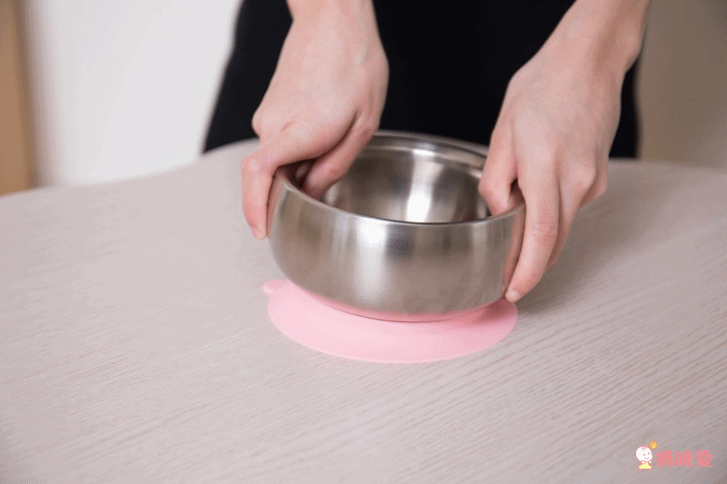 美國little.b - 316雙層不鏽鋼吸盤碗-甜美粉-(碗*1, 上蓋*1, 吸盤*1)