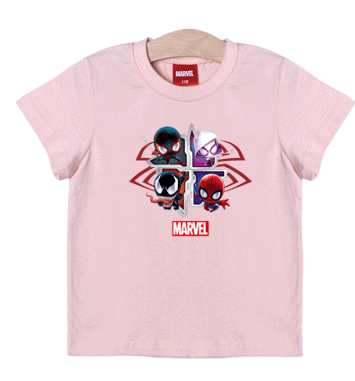 (韓製)正版復仇者聯盟 - 反光純棉T-蜘蛛人家族-黑