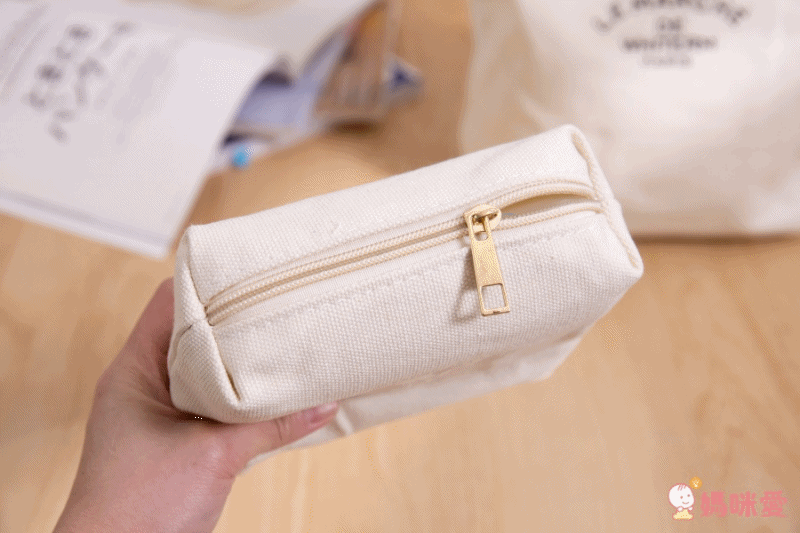 韓版 - 子母帆布包(附背帶,小收納袋)-黑