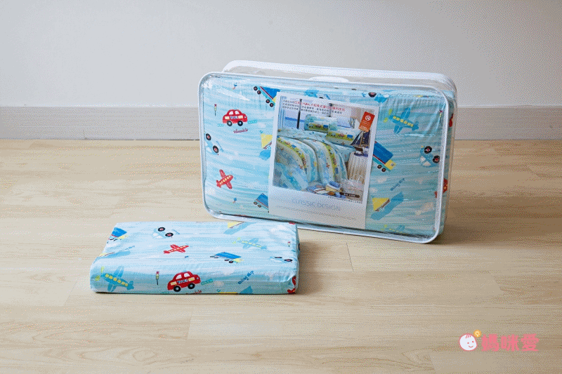 鴻宇 HongYew - 嬰兒幼童乳膠床墊+布套組-交通樂園-藍色 (60x120x4 cm)