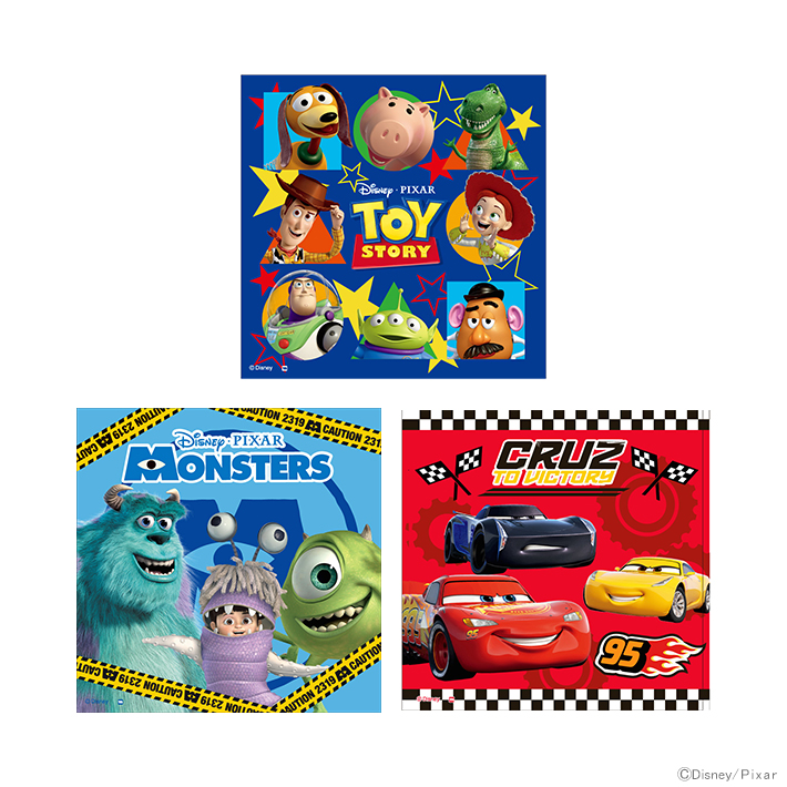 楽天市場】ディズニー ピクサー ハンカチーフ 3枚組 クールキャラズ柄 [No.2065026800] 新入学文具 [M便 1/1]  【disneyzone】 : ランドセルと文房具 シブヤ文房具