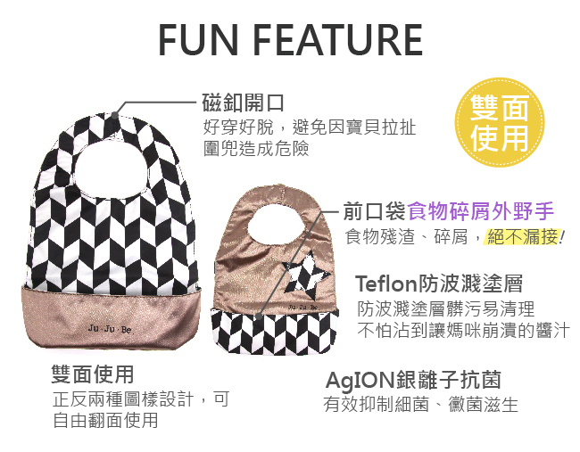 美國 Ju-Ju-Be - Be Neat 嬰兒圍兜-Legacy 簡約質感系列-The First Lady 皇家午茶