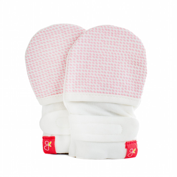 美國 GOUMIKIDS - 有機棉手套2入組組合禮盒-長頸鹿+灰色點點