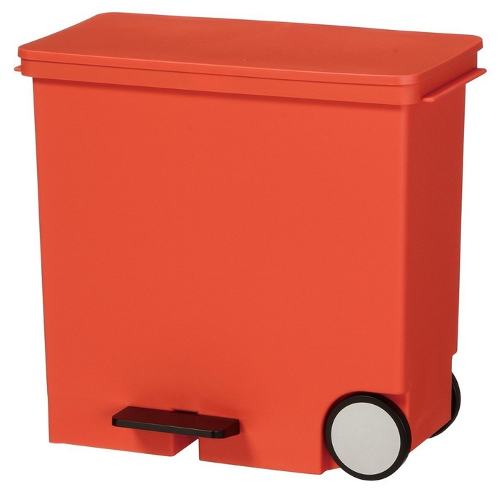 日本 LIKE IT - 橫向式分類垃圾桶-紅色-25L