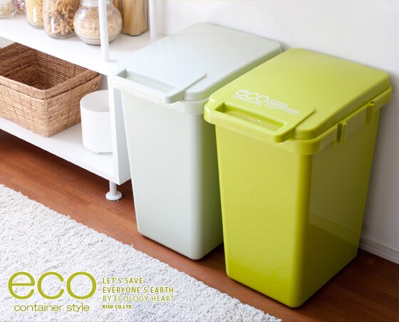 日本 RISU - 森林系列連結式環保垃圾桶-深綠色-45L