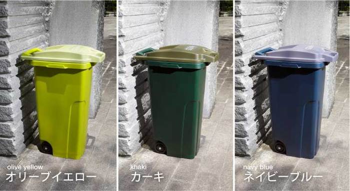 日本 RISU - 機能型戶外大容量防臭垃圾桶-軍綠色-70L