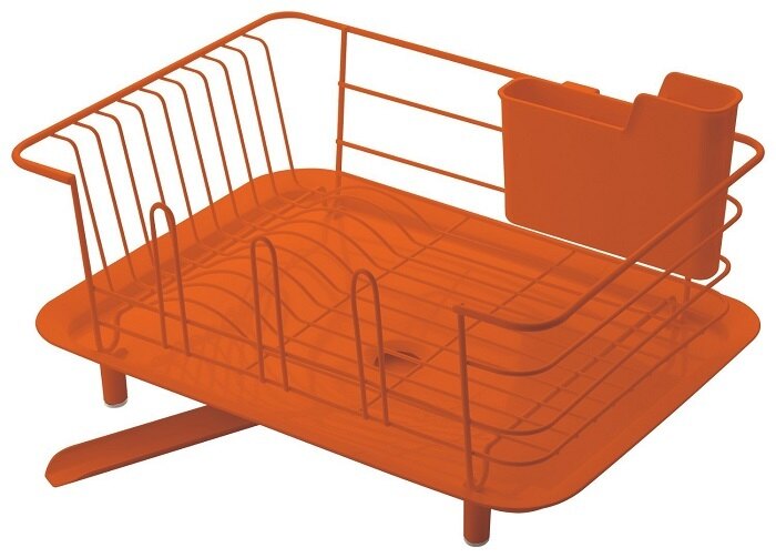 日本 LIBERALISTA - 餐具收納瀝水籃-Tiffany 藍綠 (大)