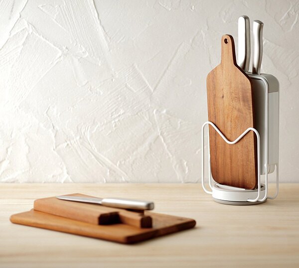 日本 LIBERALISTA - 不倒翁刀具/砧板架-白色