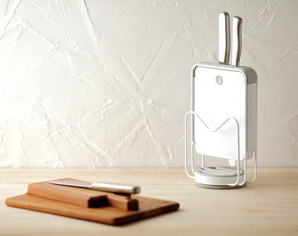 日本 LIBERALISTA - 不倒翁刀具/砧板架-白色