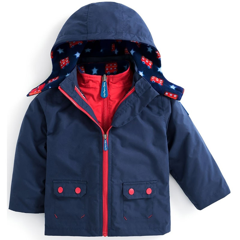 英國JoJo Maman BeBe 四合一多功能防水保暖外套-紅巴士｜媽咪愛