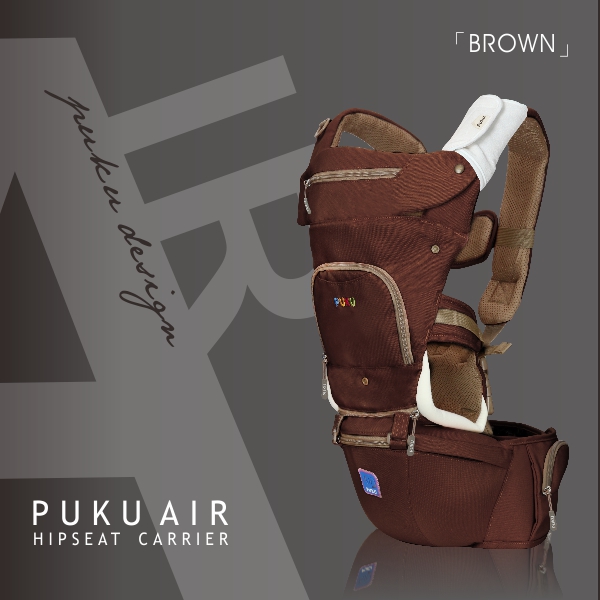 PUKU 藍色企鵝 - AIR機能腰凳型1+1揹巾-珊瑚粉