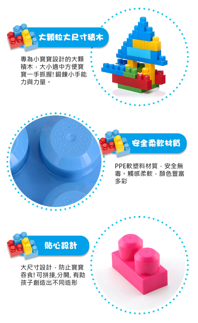 MEGA BLOKS - 美高80片積木袋-藍
