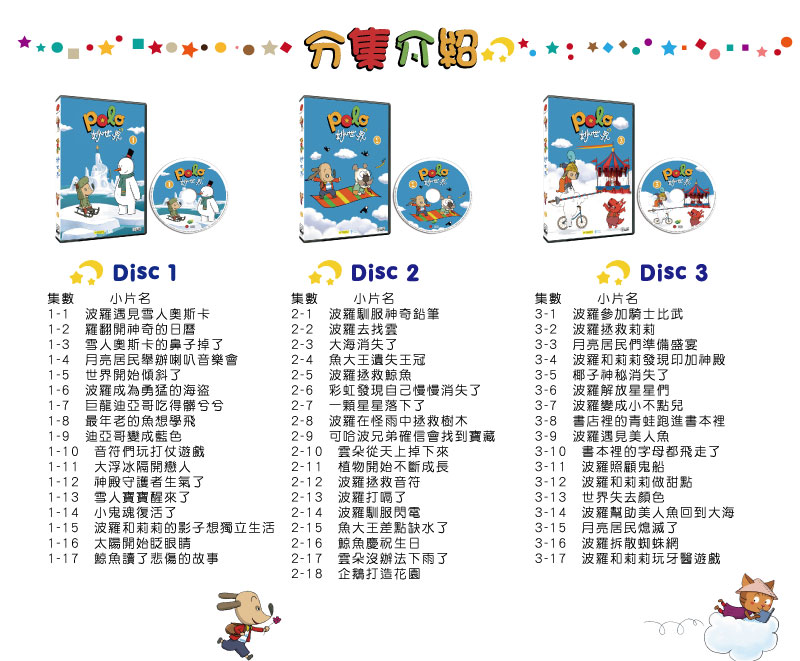 弘恩動畫 - POLO妙世界 [全52集]-DVD3片裝、片長約312分鐘