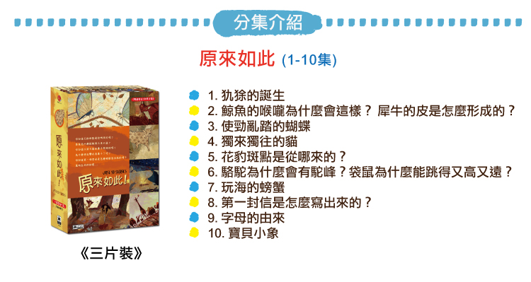 弘恩動畫 - 原來如此！[全10集]-DVD3片裝、片長約125分鐘、國/英語發音、中/英/隱藏字幕