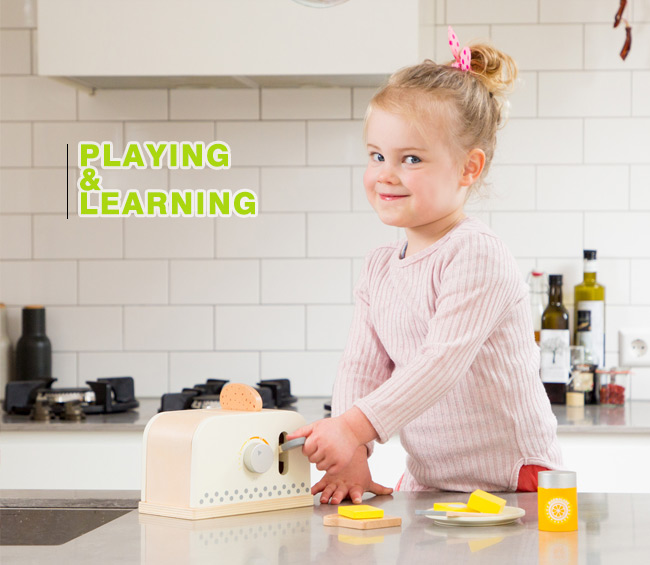 荷蘭 New Classic Toys - 木製家家酒麵包機-優雅白