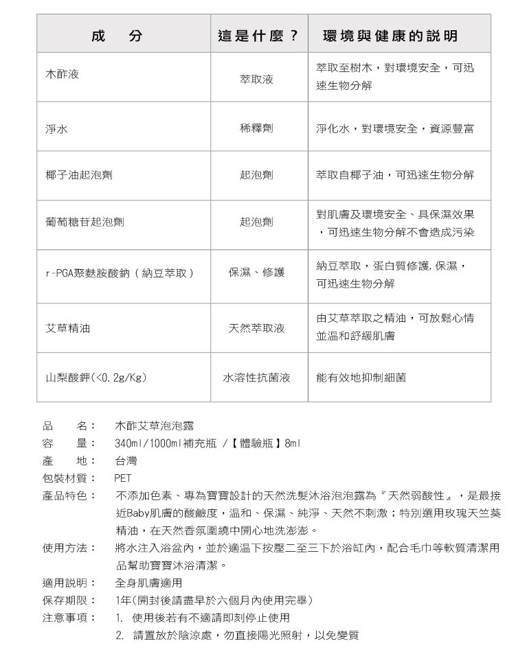 木酢達人 - 木酢艾草泡泡慕斯 (340ml)