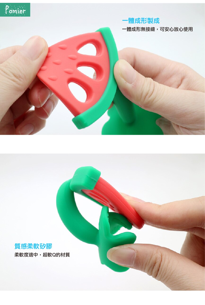 韓國 Pomier 朴蜜兒 - SnowBear 雪花熊全矽膠水果造型固齒器-西瓜