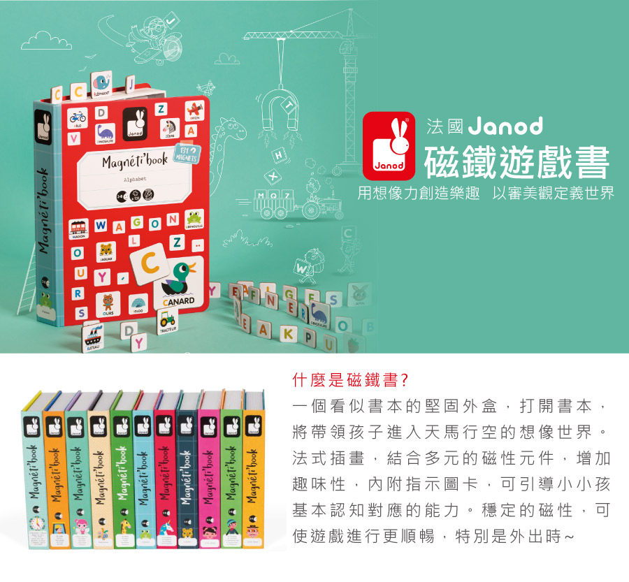 法國Janod - 【熱賣】磁鐵遊戲書-有趣的臉